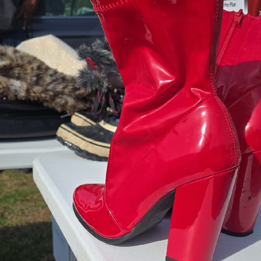 Red Patent Leather Women's Boots